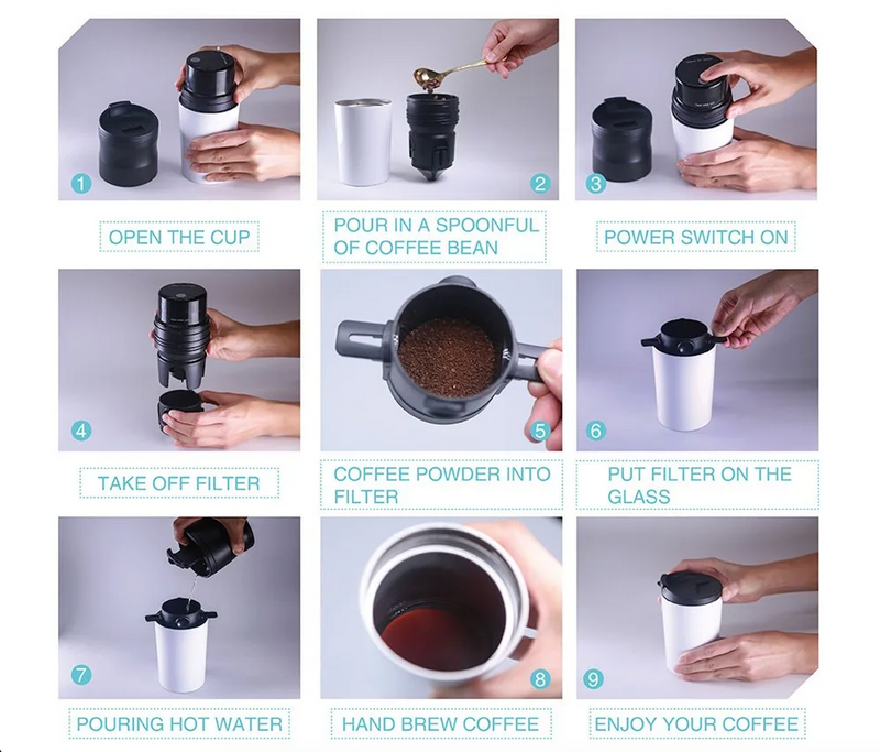 Pocket Coffee Maker - Grind, Brew, Pour in 1